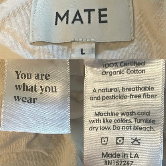 Mate the Label Cream Lightweight Organic Cotton 'Chillin' Red Chili Pepper Tee L - Picture 5 of 6